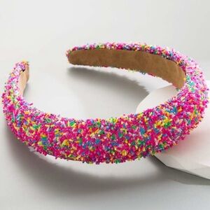 Pink Sprinkles Padded Headband - Fun Colorful Hair Accessory